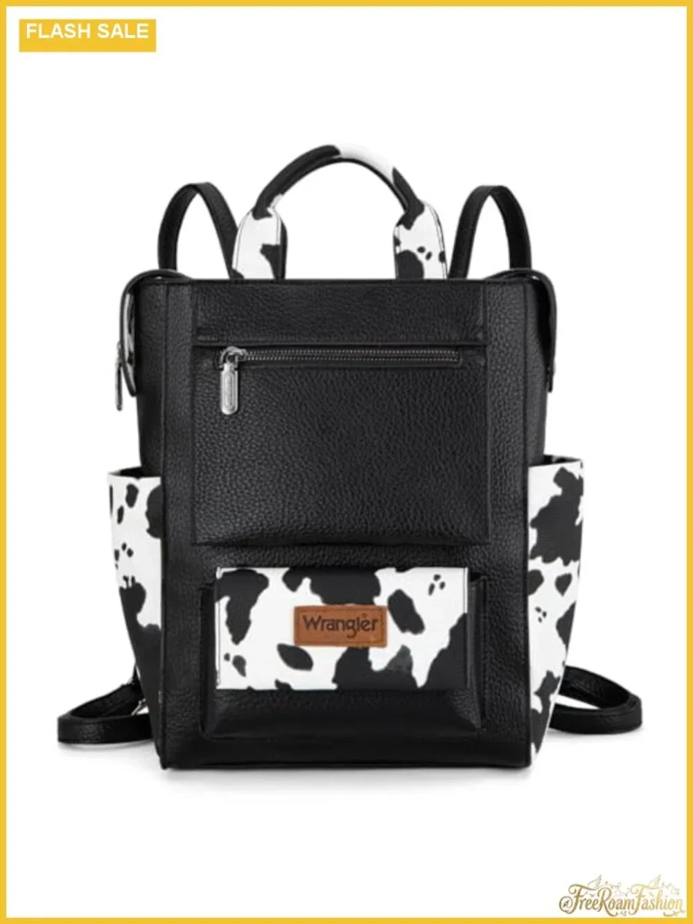 Women's Cow Print Backpack Purse Vegan Leather Convertible Anti Theft Daypack